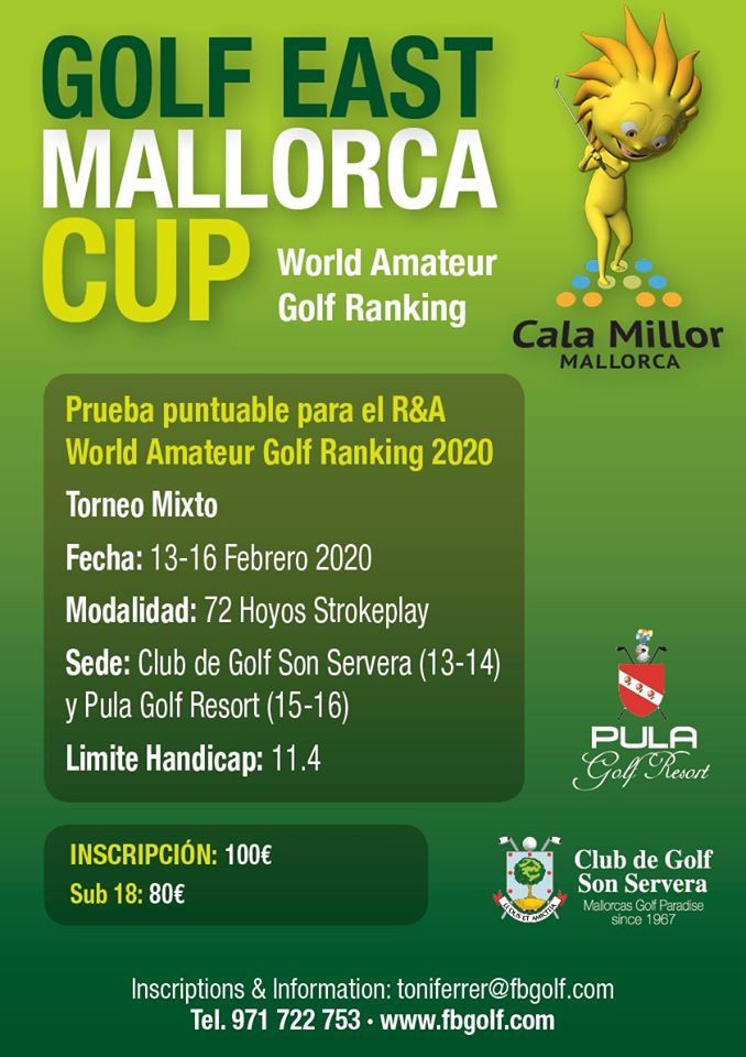I Golf East Mallorca Cup torneo internacional puntuable para Ranking Mundial – WAGR 2020