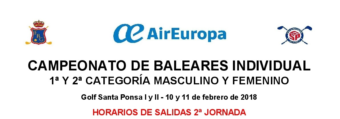 Retrasadas 1 hora las salidas de la segunda jornada del Campeonato Individual de 1ª y 2ª categoría