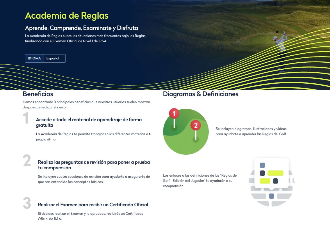 Disponible la Academia de Reglas de Golf